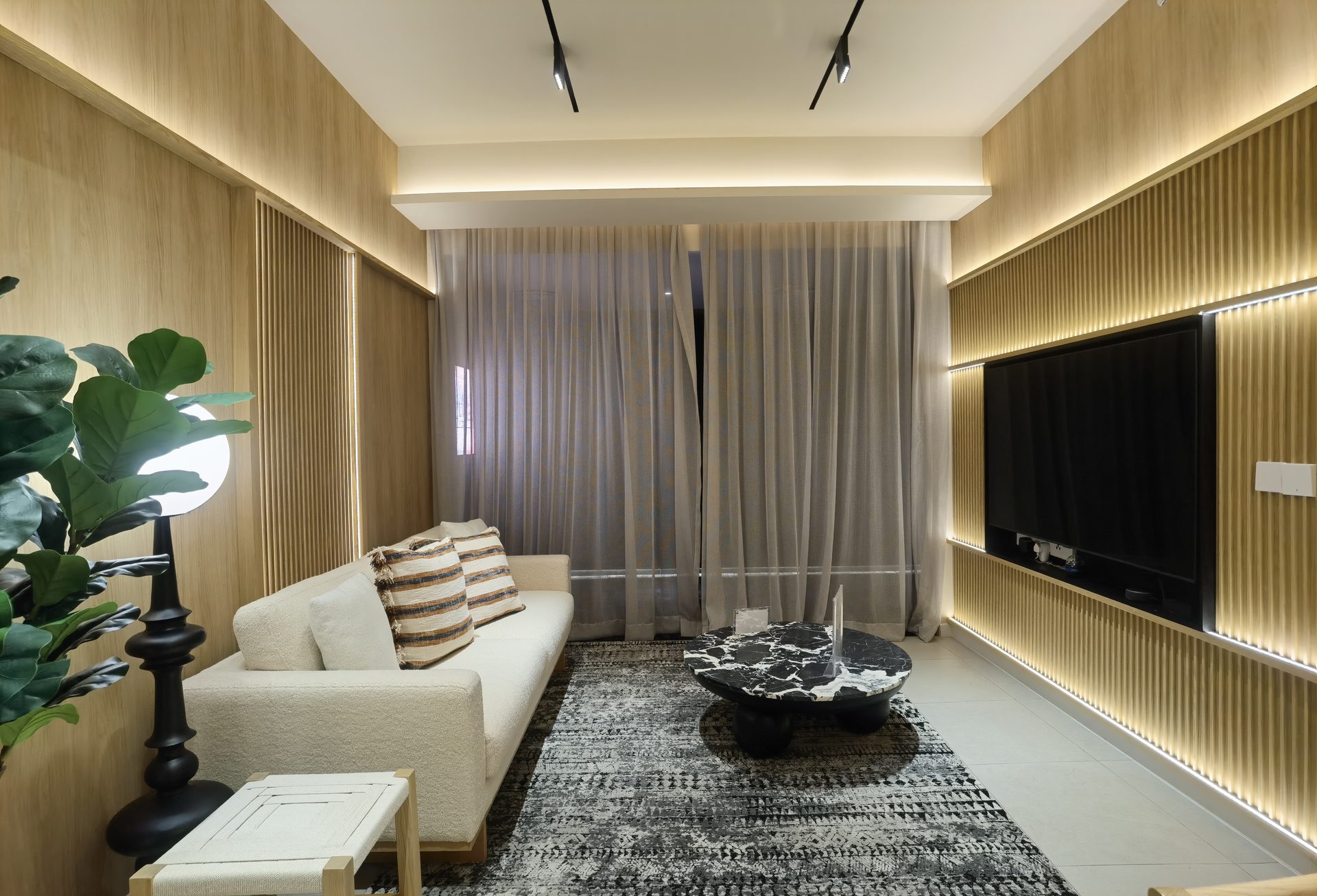 Aricia Residences show unit — living room, actual photo